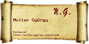 Molter György névjegykártya