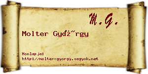 Molter György névjegykártya